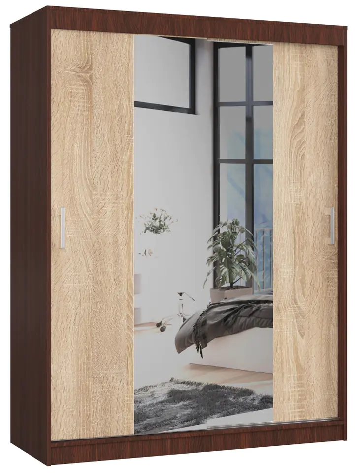 SZAFA PRZESUWNA 150cm CLP WENGE / SONOMA w sklepie Wasserman.eu
