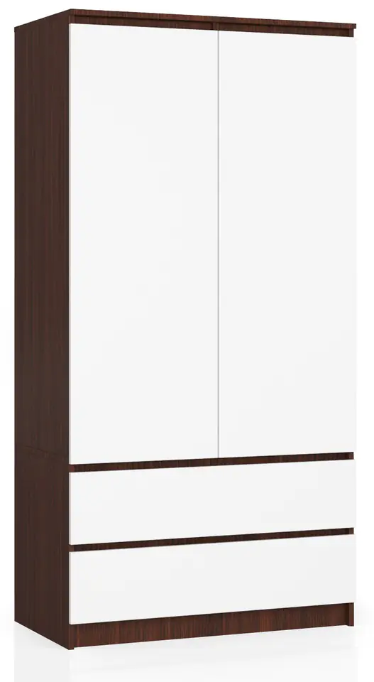 SZAFA S 90 cm 2 DRZWI 2 SZUFLADY PK WENGE / BIAŁA w sklepie Wasserman.eu
