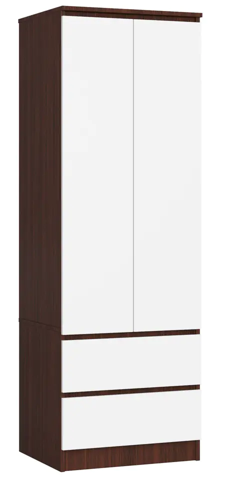 SZAFA STAR S 60 cm 2 DRZWI 2 SZUFLADY WENGE / BIAŁA w sklepie Wasserman.eu