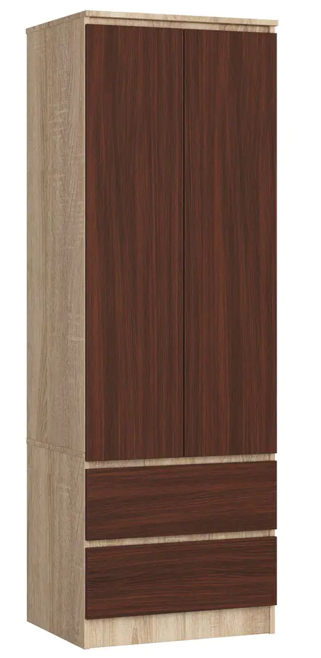 ⁨WARDROBE STAR S 60 cm 2 DOORS 2 DRAWERS SONOMA / WENGE⁩ at Wasserman.eu