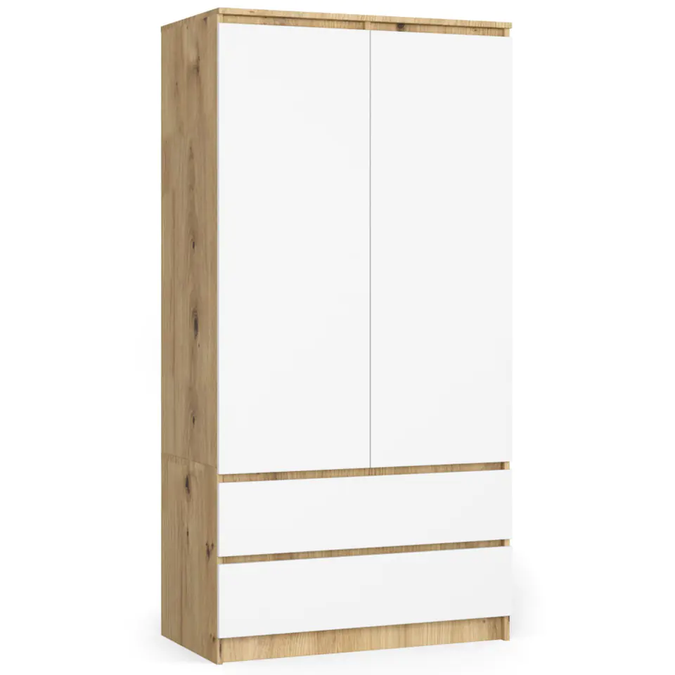 SZAFA S90 2D 2SZ CLP PK DĄB ARTISAN / BIAŁA w sklepie Wasserman.eu