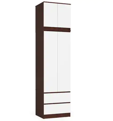 ⁨Wardrobe with extension for bedroom 60 cm STAR - wenge-white⁩ at Wasserman.eu