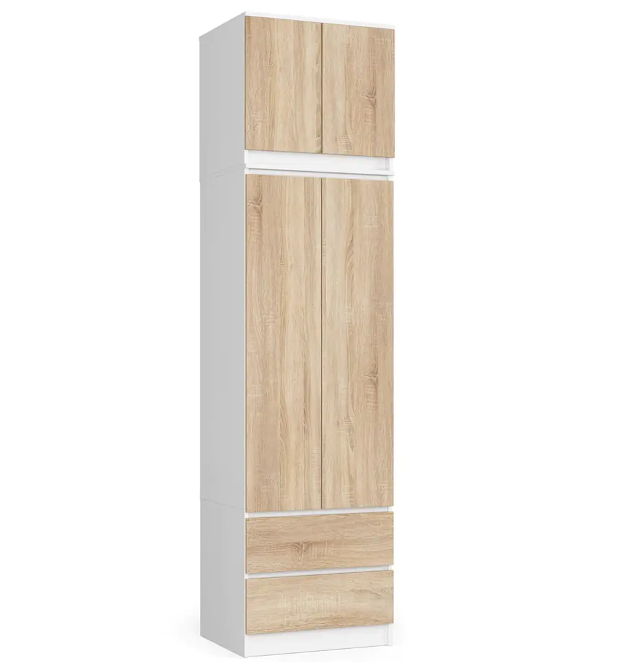 ⁨Wardrobe with extension for bedroom 60 cm STAR - white-oak sonoma⁩ at Wasserman.eu