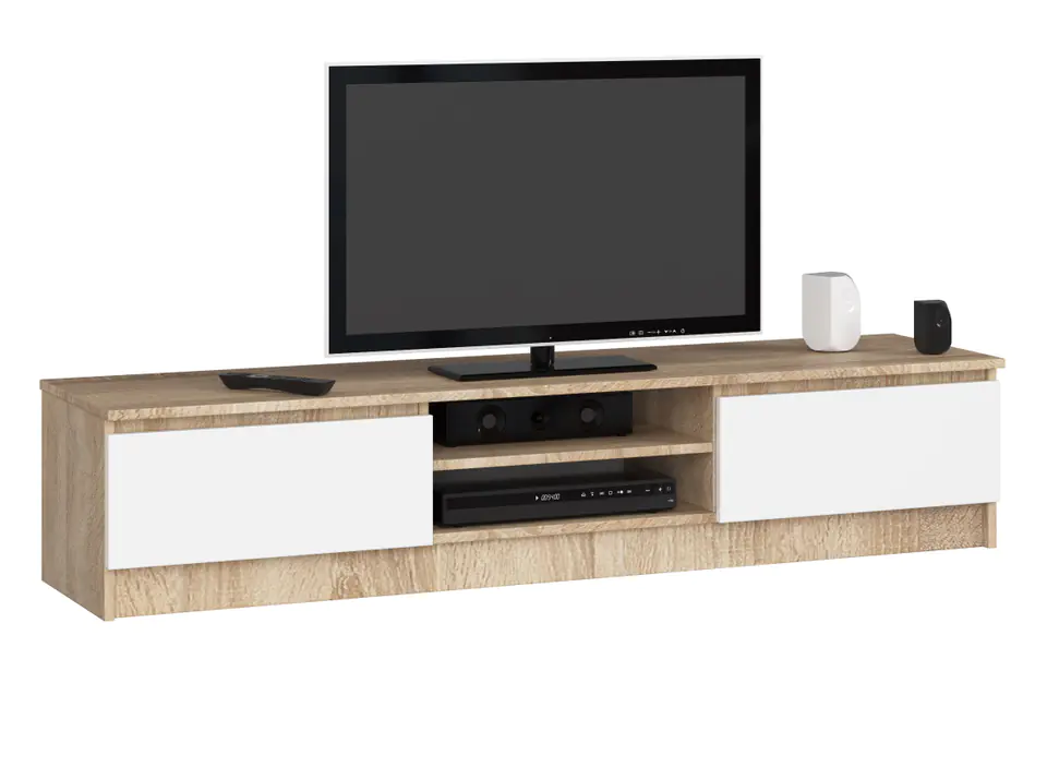 ⁨TV CABINET 160 cm SONOMA / WHITE⁩ at Wasserman.eu