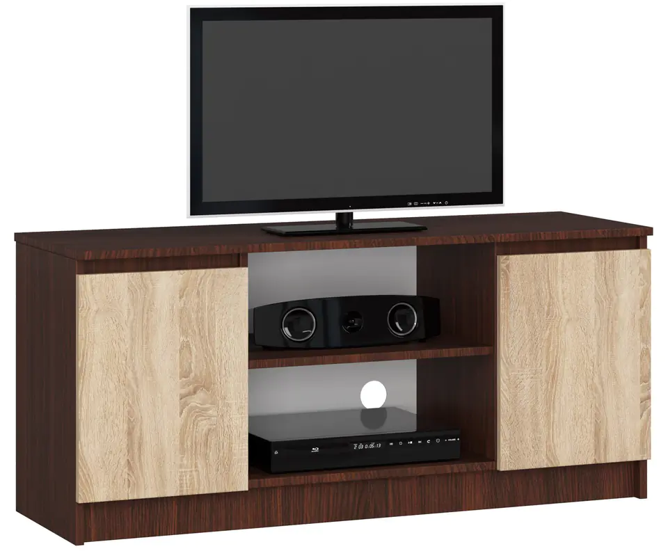 ⁨RTV CABINET 120 cm 2D 1P WENGE / SONOMA⁩ at Wasserman.eu