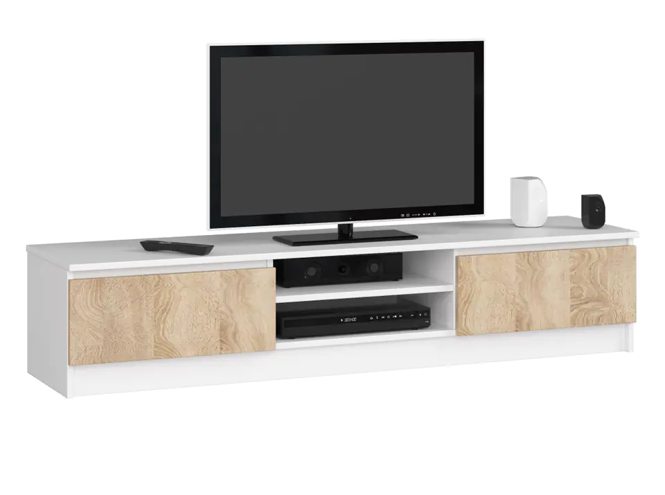 KOMODA RTV K160 CLP BIAŁY / SONOMA w sklepie Wasserman.eu