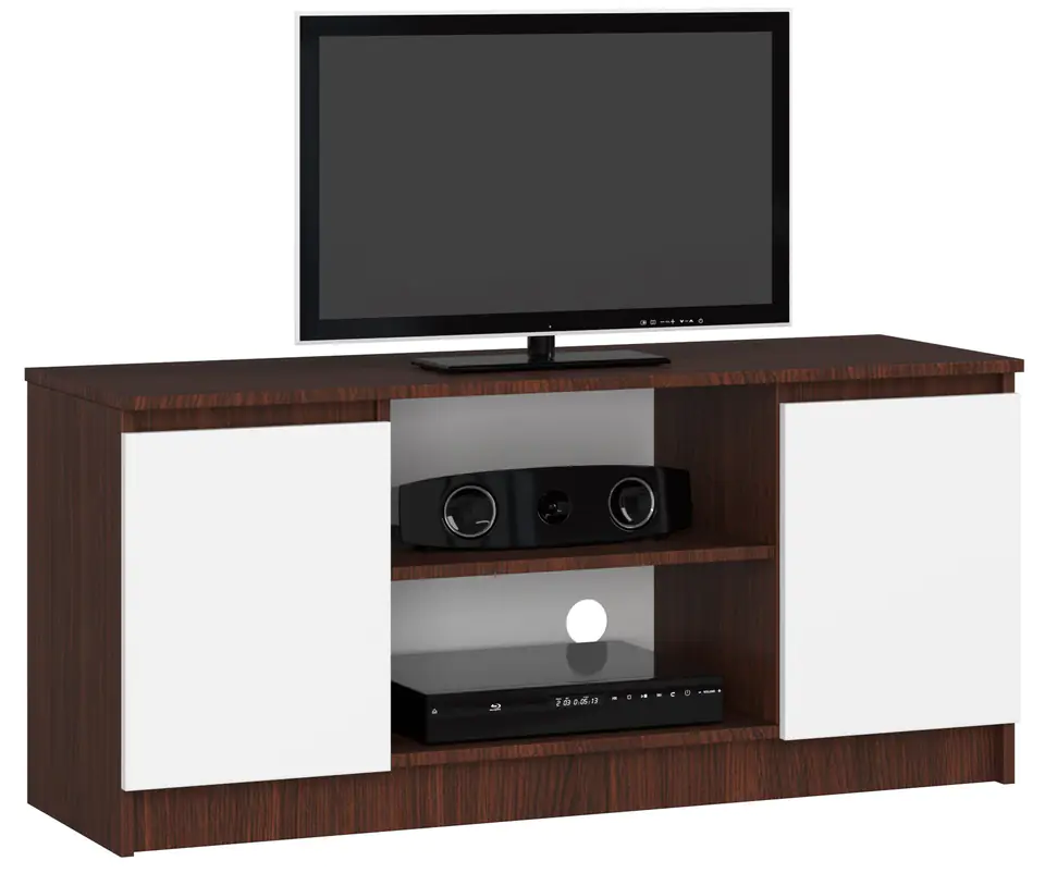 ⁨RTV CABINET 120 cm 2D 1P WENGE / WHITE⁩ at Wasserman.eu