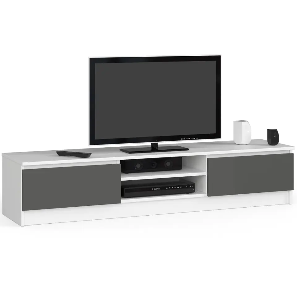 KOMODA RTV K160 CLP BIAŁY / SZARY w sklepie Wasserman.eu