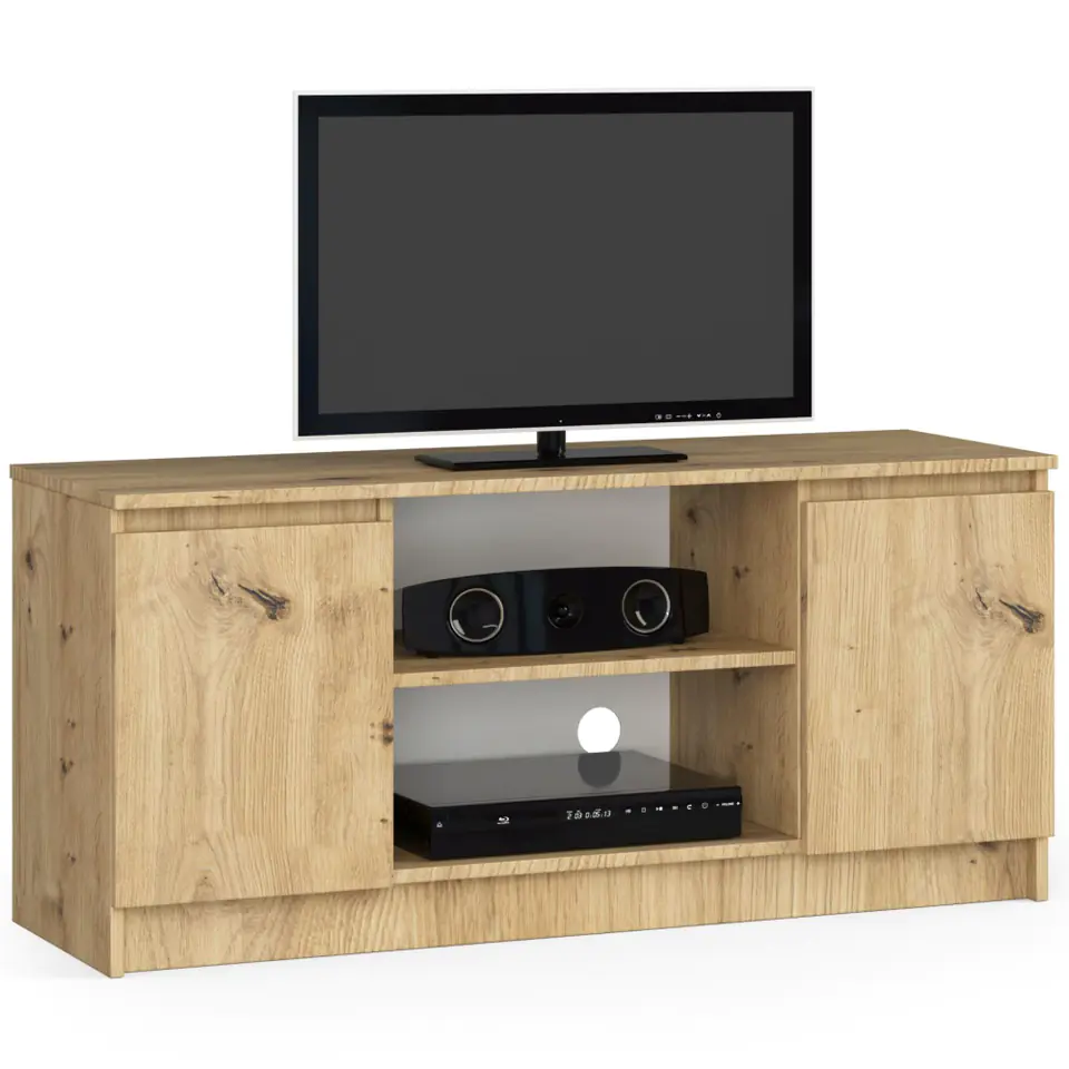 ⁨TV cabinet 120 cm under TV - artisan oak⁩ at Wasserman.eu