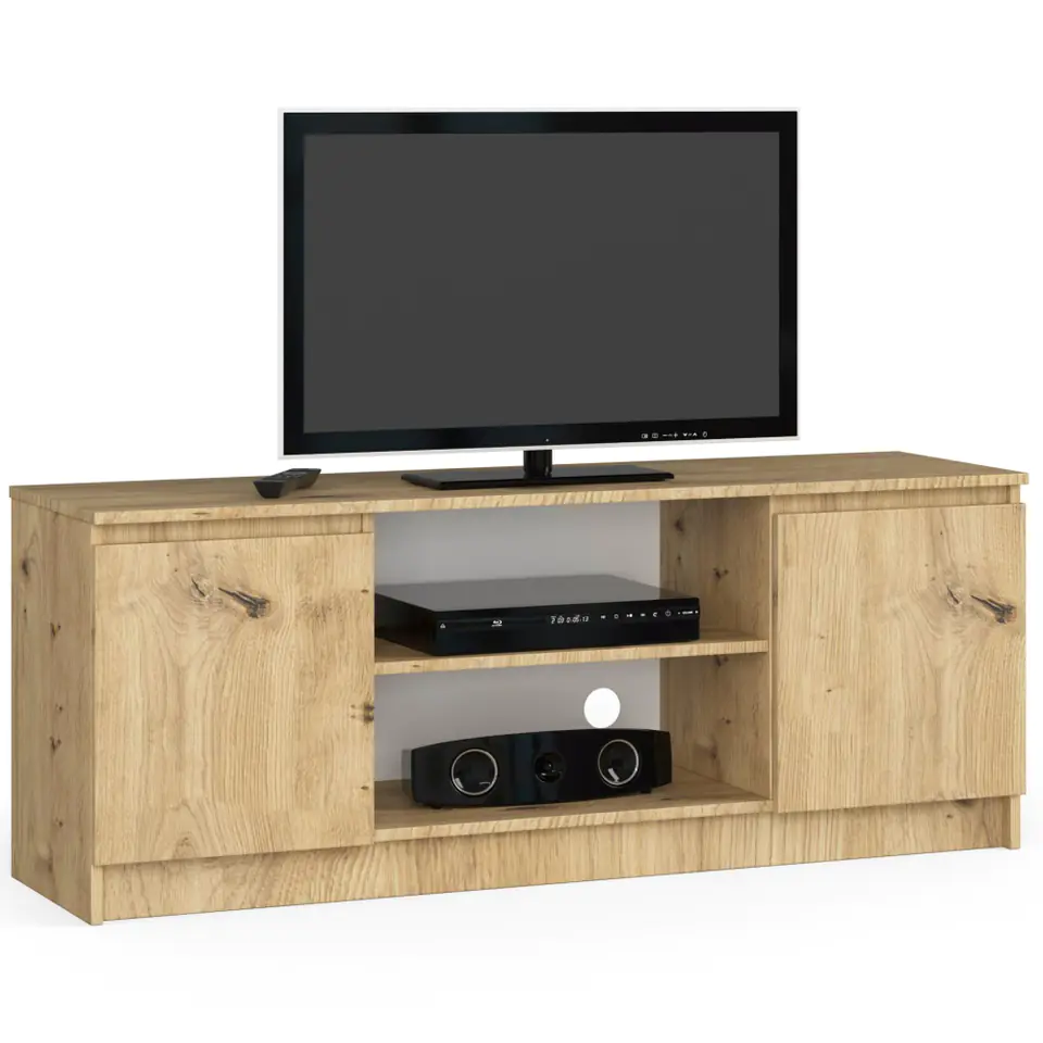 ⁨TV cabinet 140 cm under TV - artisan oak⁩ at Wasserman.eu