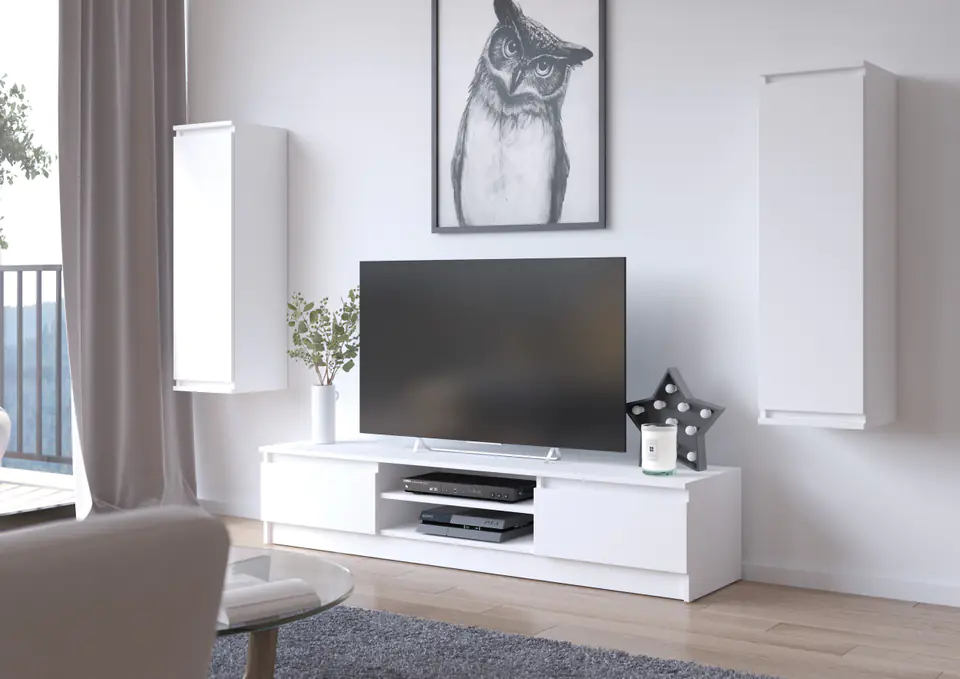 ⁨CLP wall unit - furniture set showcase + white rtv⁩ at Wasserman.eu