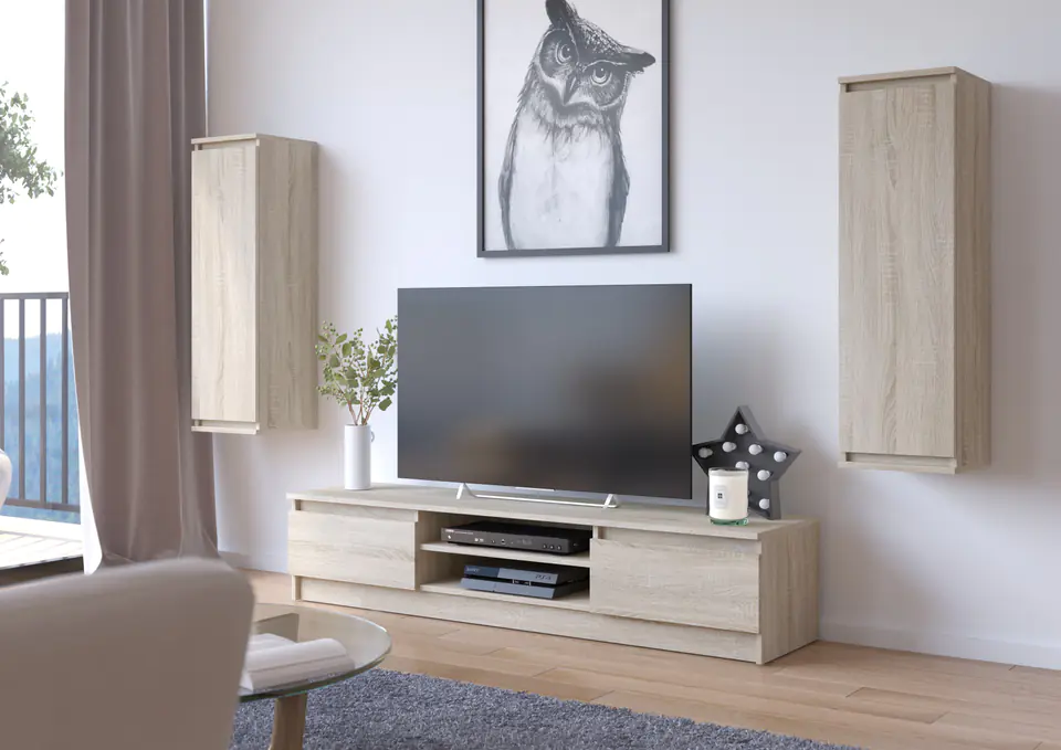 ⁨CLP wall unit - furniture set showcase + rtv oak sonoma⁩ at Wasserman.eu