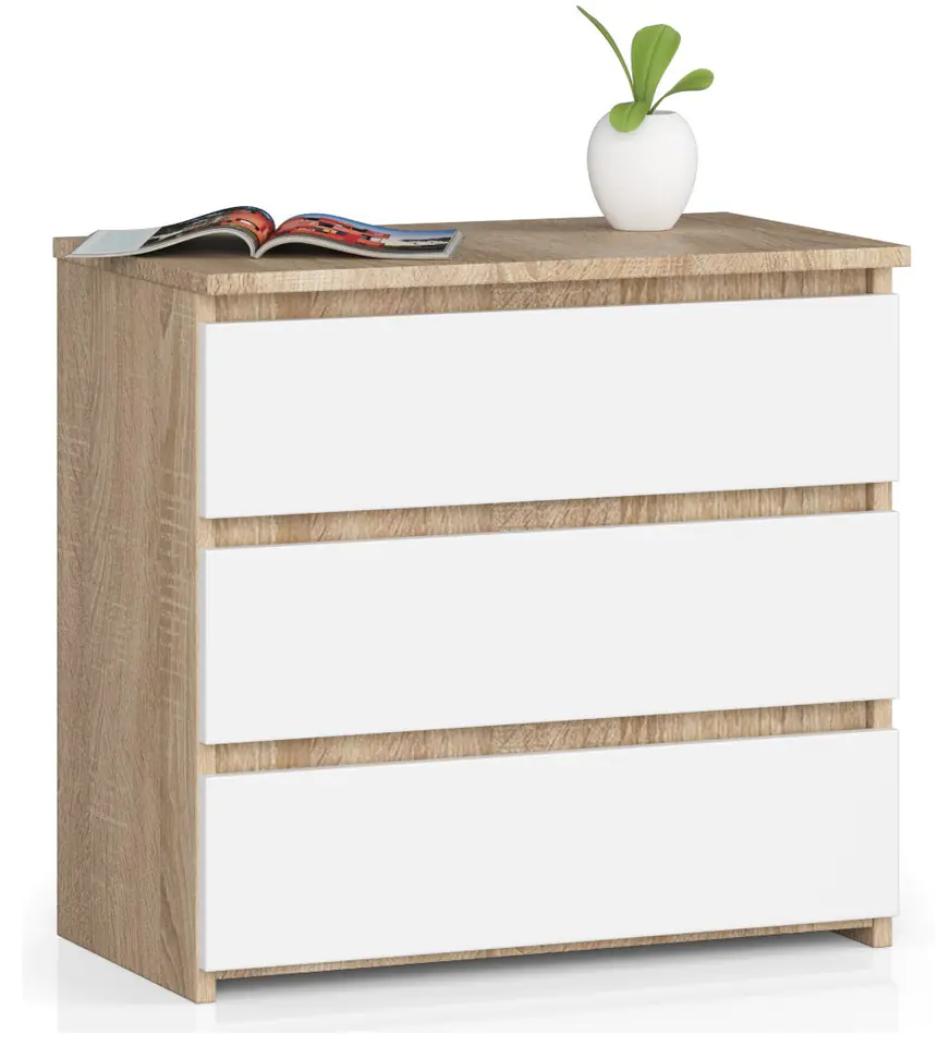 ⁨BEDSIDE TABLE CL3 60 cm SONOMA / WHITE⁩ at Wasserman.eu