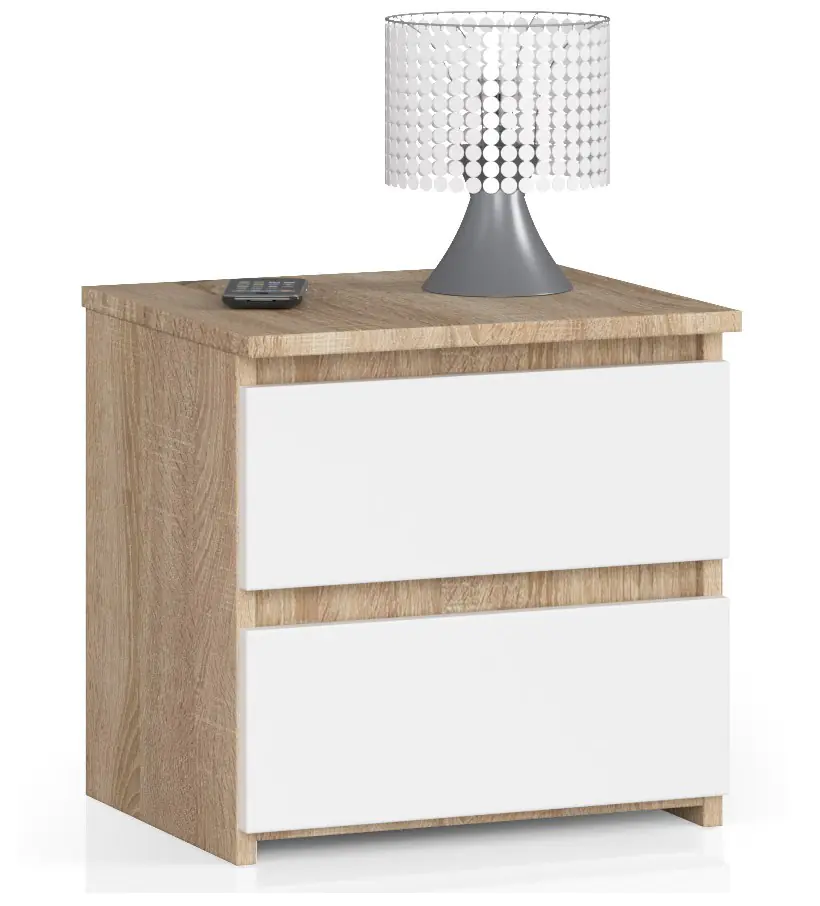 ⁨BEDSIDE TABLE CL2 40 cm SONOMA / WHITE⁩ at Wasserman.eu