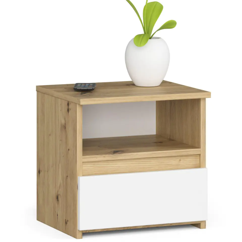 ⁨Bedside table CL1 40 cm 1 drawer - artisan oak-white⁩ at Wasserman.eu