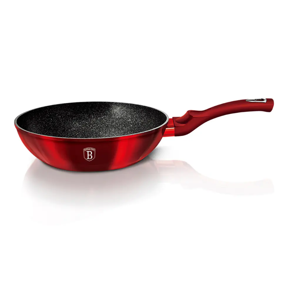 ⁨WOK GRANITOWY 30cm BERLINGER HAUS LINE BH-6166 BURGUNDY⁩ w sklepie Wasserman.eu