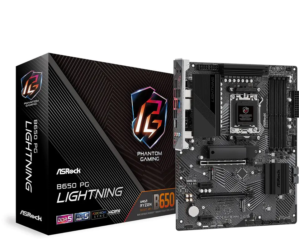 ⁨Asrock B650 PG Lightning AMD B650 Socket AM5 ATX⁩ at Wasserman.eu