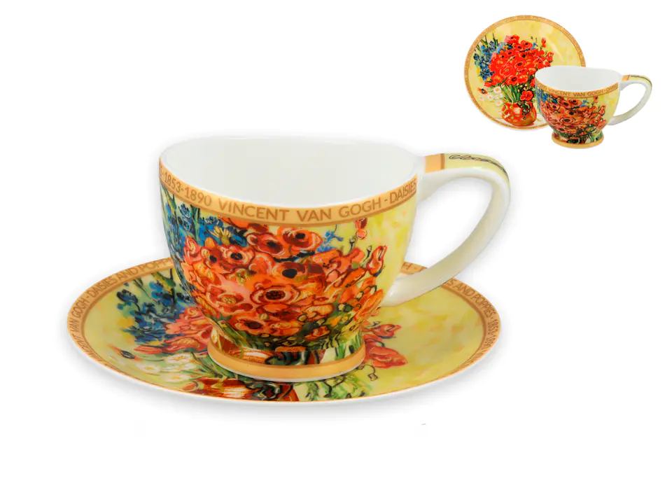 ⁨Filiżanka espresso Vanessa - V. van Gogh, Czerwone maki i stokrotki (CARMANI)⁩ w sklepie Wasserman.eu