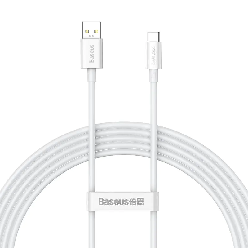 ⁨USB to USB-C Cable Baseus Superior Series, 65W, 2m (white)⁩ at Wasserman.eu