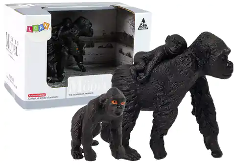 ⁨Set of 2 Gorilla Gorilla Figures with Young Animals of the World⁩ at Wasserman.eu