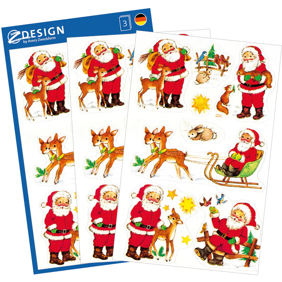 ⁨Naklejki Z-Design bożonarodzeniowe - mikołaje 4053 AVERY ZWECKFORM⁩ w sklepie Wasserman.eu