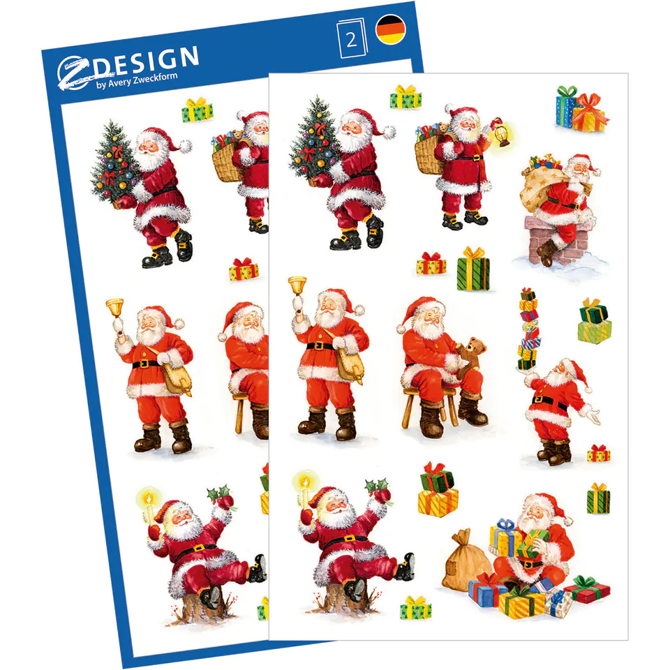 ⁨Z-Design glossy stickers - Santa Claus 52624 AVERY ZWECKFORM⁩ at Wasserman.eu