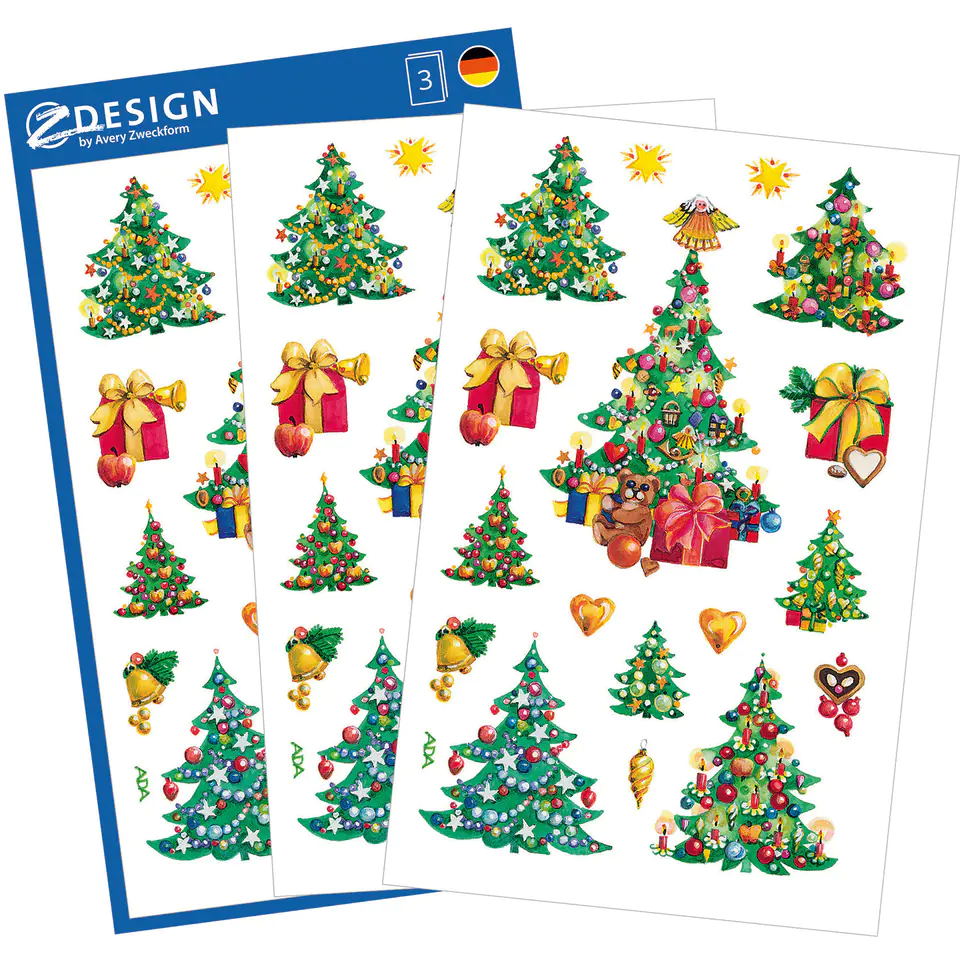 ⁨Naklejki Z-Design bożonarodzeniowe - choinki 52401 AVERY ZWECKFORM⁩ w sklepie Wasserman.eu