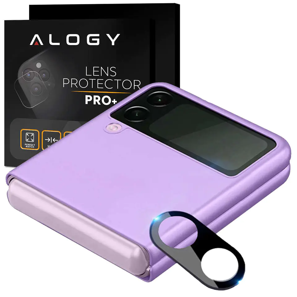 ⁨Metalowa osłonka aparatu Alogy Lens Protector PRO+ na obiektyw do Samsung Galaxy Z Flip 3 czarna⁩ w sklepie Wasserman.eu