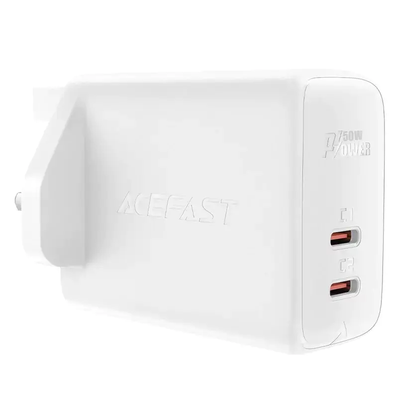 ⁨Acefast ładowarka sieciowa GaN (wtyczka UK) 2x USB Typ C 50W, Power Delivery, PPS, Q3 3.0, AFC, FCP (A32 UK)⁩ w sklepie Wasserman.eu