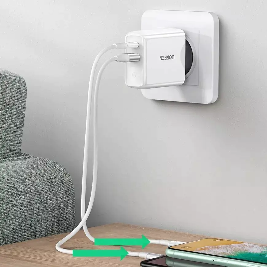 ⁨Ugreen USB Type C / USB Fast Wall Charger 36W Quick Charge 4.0 Power Delivery White (60468 CD170)⁩ at Wasserman.eu