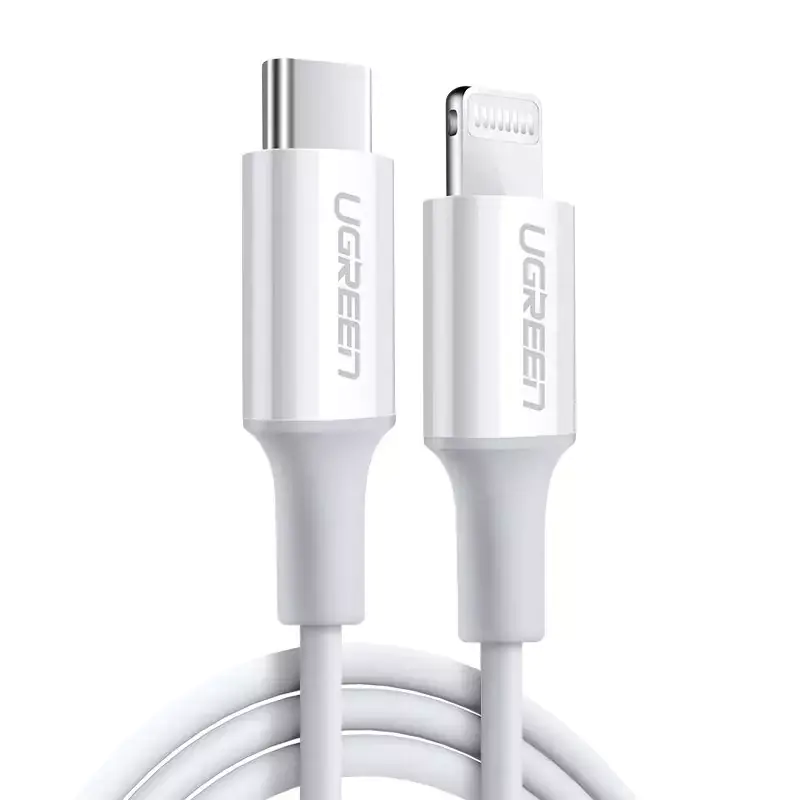 ⁨Ugreen cable USB Type C - Lightning MFI 1m 3A 18W white (10493)⁩ at Wasserman.eu