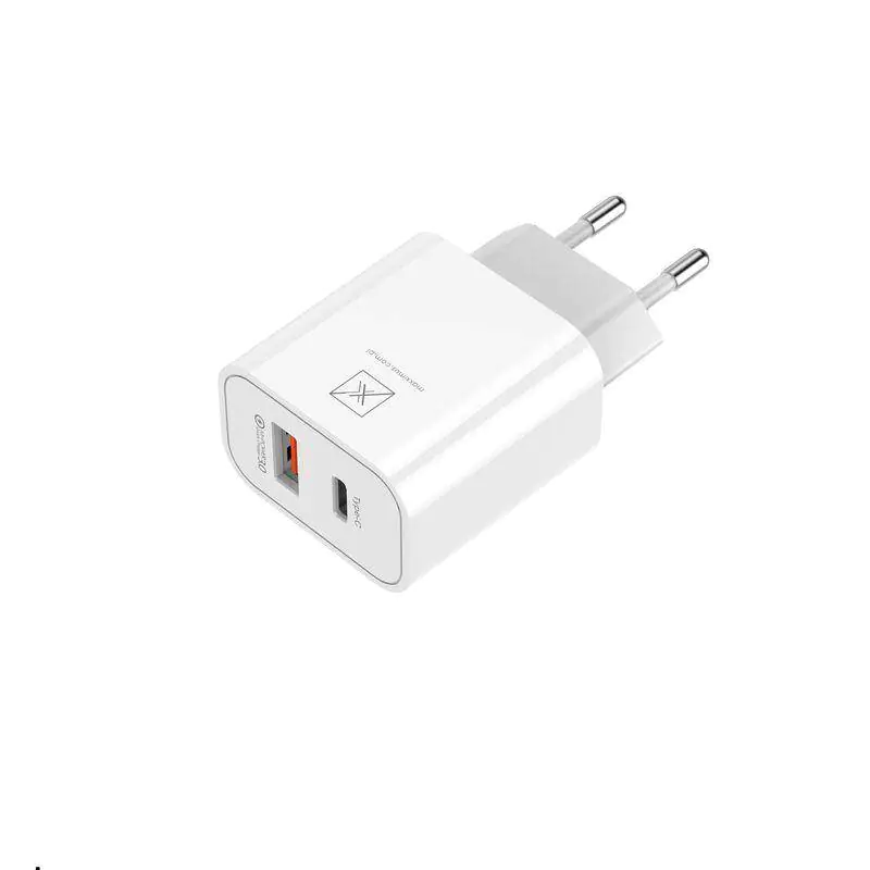 ⁨ORDER. MX ALFA 20W PD+QC, USB-A+C + C/C 20W PD CABLE, WHITE/WHITE⁩ at Wasserman.eu