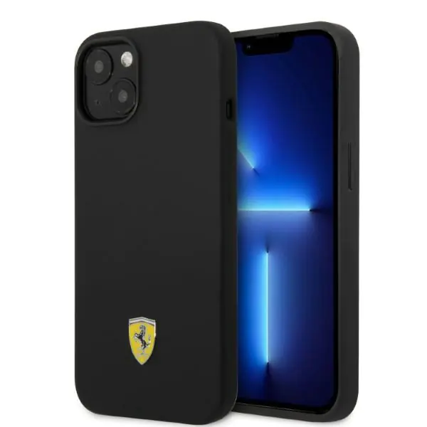 ⁨Ferrari FEHMSIP14MBK iPhone 14 Plus 6,7" black/black hardcase Silicone Metal Logo Magsafe⁩ at Wasserman.eu