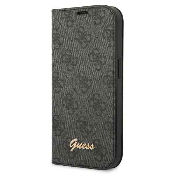 ⁨Guess GUBKP14SHG4SHK iPhone 14 6,1" czarny/black book 4G Vintage Gold Logo⁩ w sklepie Wasserman.eu