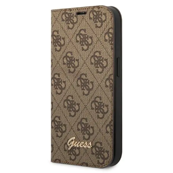 ⁨Guess GUBKP14SHG4SHW iPhone 14 6,1" brązowy/brown book 4G Vintage Gold Logo⁩ w sklepie Wasserman.eu