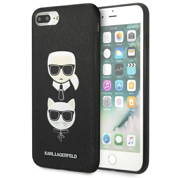 ⁨Karl Lagerfeld KLHCI8LSAKICKCBK iPhone 7 Plus / 8 Plus black/black hardcase Saffiano Karl&Choupette Head⁩ at Wasserman.eu