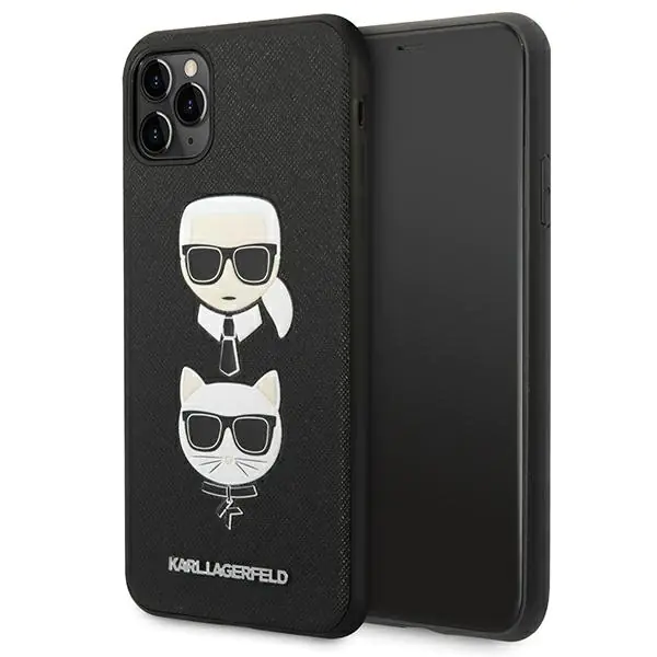 ⁨Karl Lagerfeld KLHCN65SAKICKCBK iPhone 11 Pro Max 6,5" czarny/black hardcase Saffiano Karl&Choupette Head⁩ w sklepie Wasserman.eu