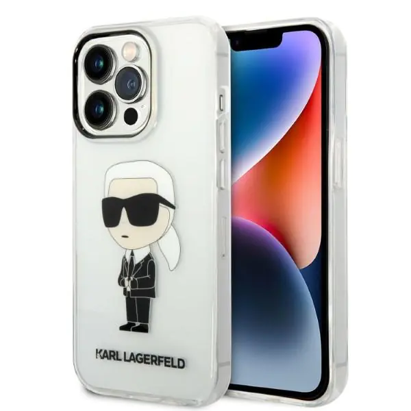 ⁨Karl Lagerfeld KLHCP14LHNIKTCT iPhone 14 Pro 6,1" transparent hardcase Ikonik Karl Lagerfeld⁩ w sklepie Wasserman.eu