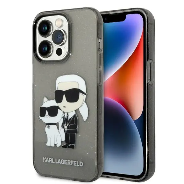 ⁨Karl Lagerfeld KLHCP14XHNKCTGK iPhone 14 Pro Max 6,7" black/black hardcase Gliter Karl&Choupette⁩ at Wasserman.eu