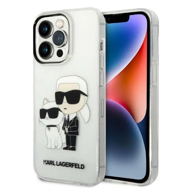 ⁨Karl Lagerfeld KLHCP14LHNKCTGT iPhone 14 Pro 6,1" transparent hardcase Gliter Karl&Choupette⁩ at Wasserman.eu