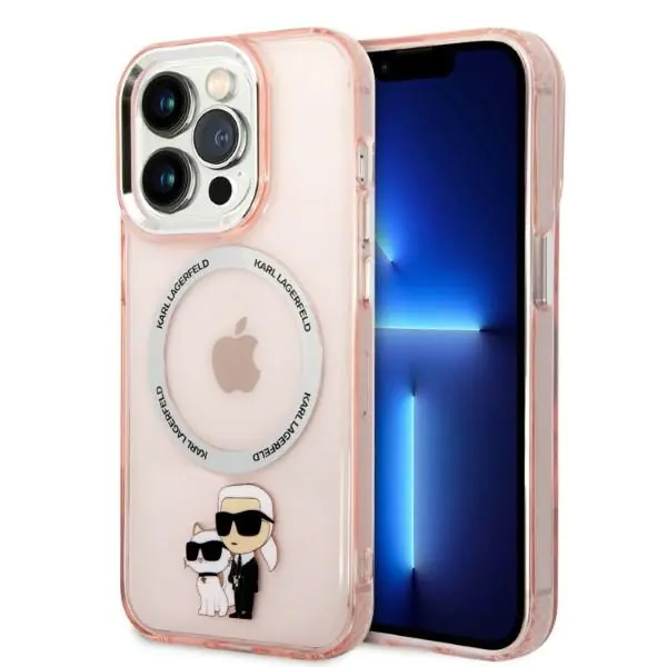 ⁨Karl Lagerfeld KLHMP14XHNKCIP iPhone 14 Pro Max 6,7" hardcase pink/pink Iconic Karl&Choupette Magsafe⁩ at Wasserman.eu
