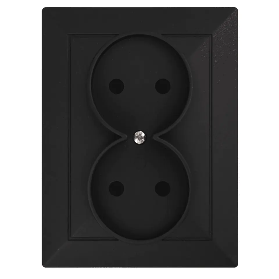⁨PEARL DOUBLE SOCKET P/T B/U BLACK MATT⁩ at Wasserman.eu
