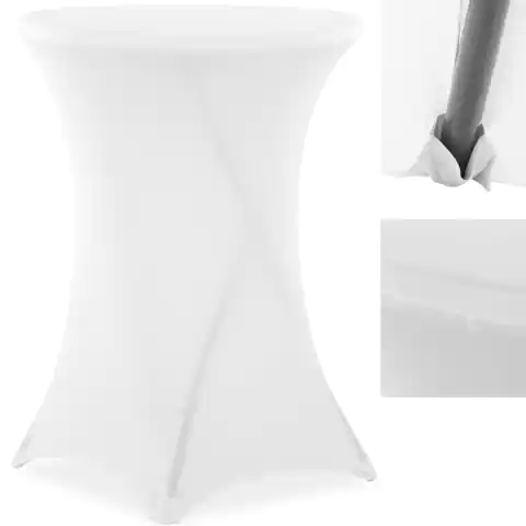 ⁨Pokrowiec elastyczny uniwersalny na stolik barowy śr. 80 cm biały⁩ w sklepie Wasserman.eu