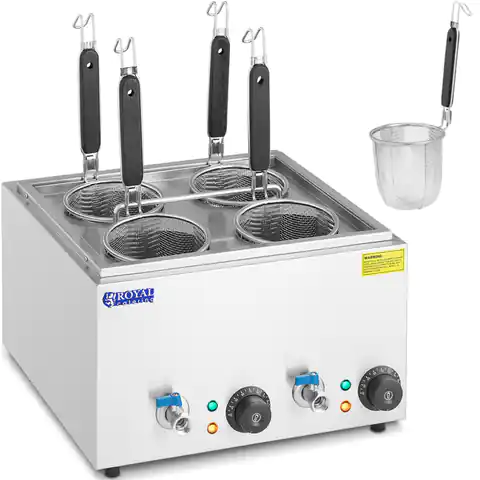 ⁨Macaroon cooker for cooking pasta with taps 4 baskets 2 x 6.5 l 3000 W⁩ at Wasserman.eu