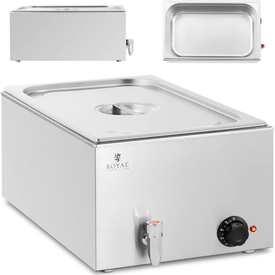 ⁨Bain-marie electric heater with tap GN 1/1 600 W⁩ at Wasserman.eu