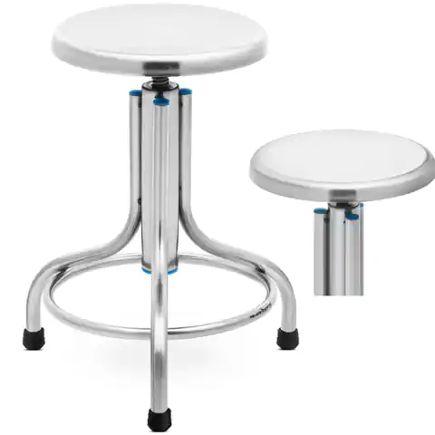 ⁨Laboratory stool workshop stool made of stainless steel 45-60 cm up to 150 kg⁩ at Wasserman.eu