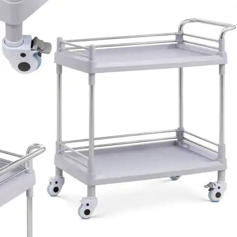 ⁨Medical laboratory treatment trolley 2 shelves 82 x 53 x 91 cm⁩ at Wasserman.eu