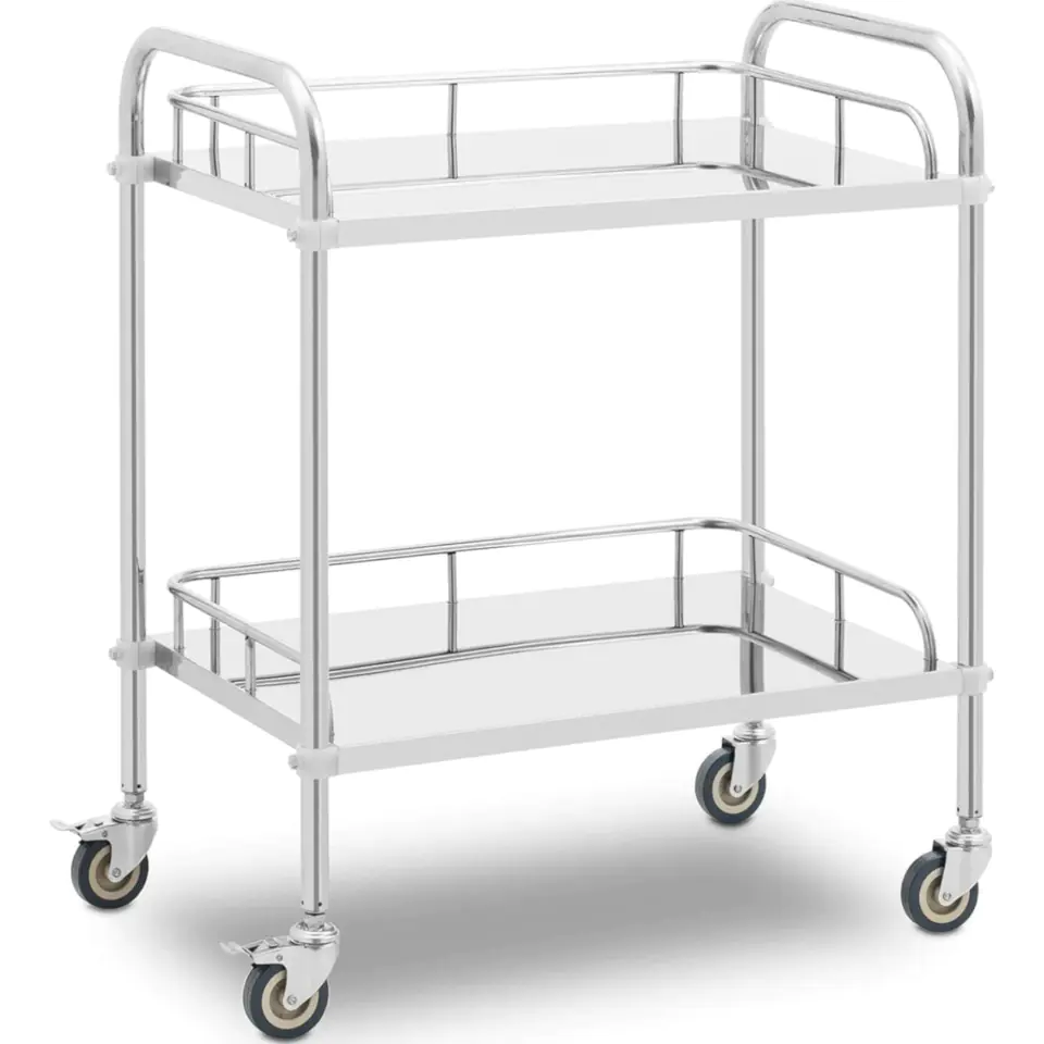 ⁨Laboratory treatment trolley STAL 2 shelves 2 handles 71 x 42 x 86 cm⁩ at Wasserman.eu