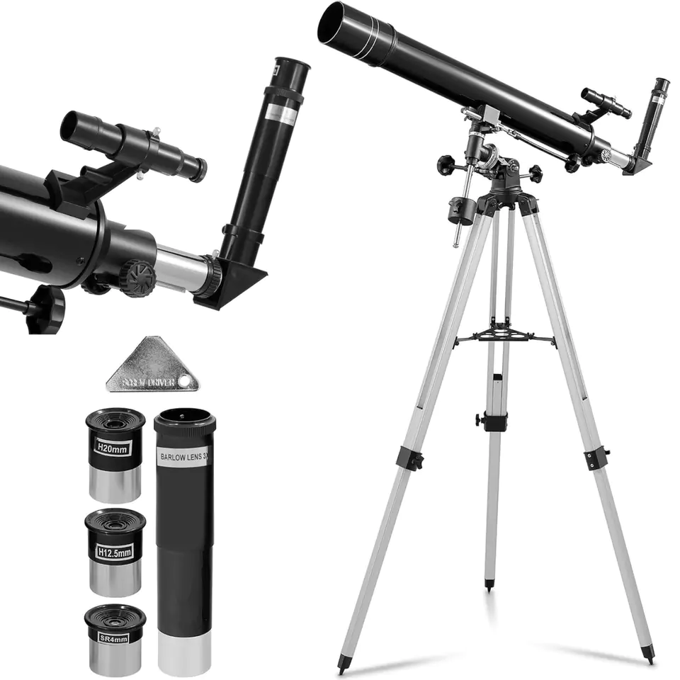 Teleskop luneta refraktor astronomiczny do obserwacji księżyca planet 900 mm śr. 80 mm w sklepie Wasserman.eu