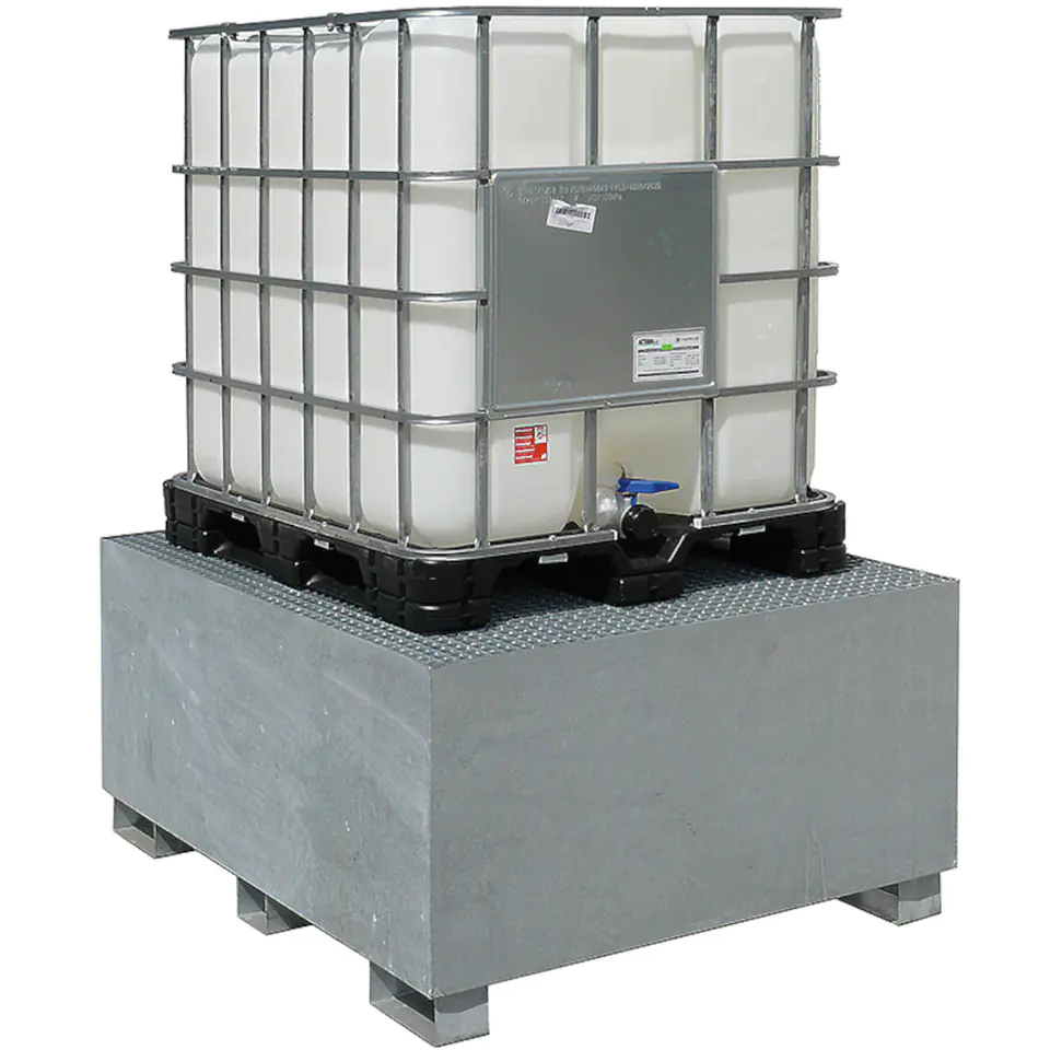 ⁨Spill tank for IBC container MAUZER 1000L – galvanized⁩ at Wasserman.eu